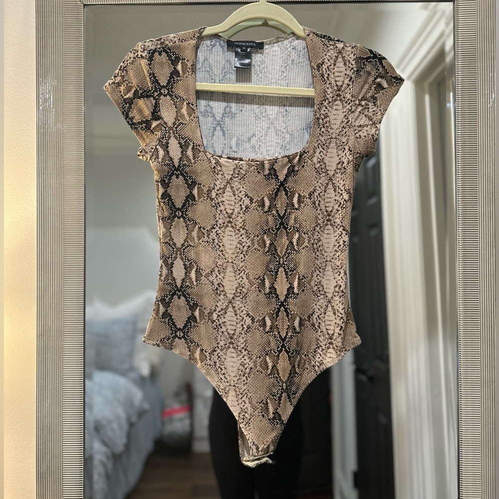 Olivaceous Snakeskin Bodysuit